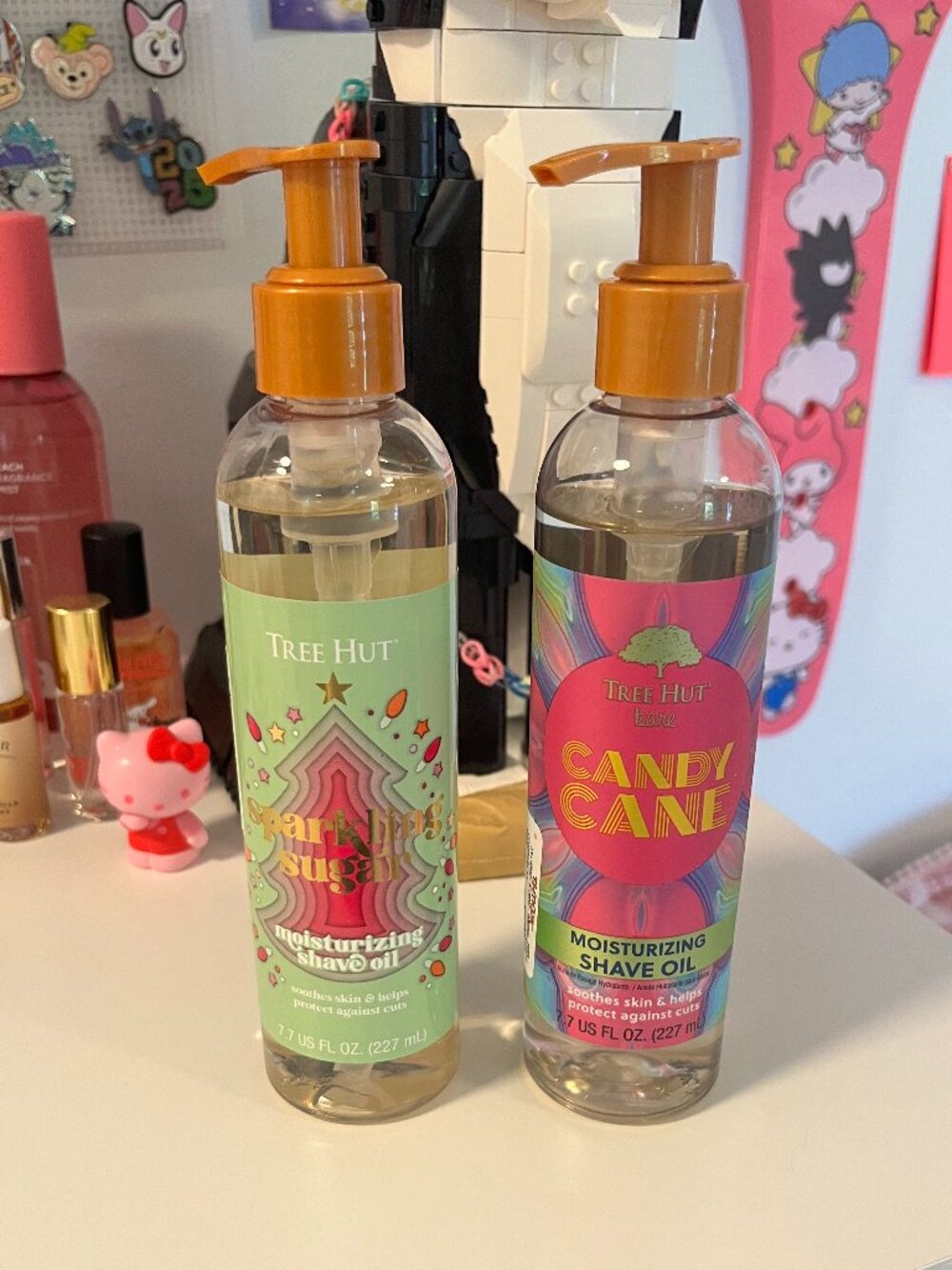 Tree Hut "Sparkling Sugar" and "Candy Cane" moisturizing shave oil